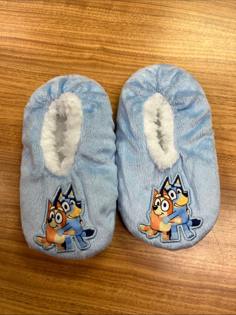 New Bluey & Bingo Plush Kids Slippers - Light Blue